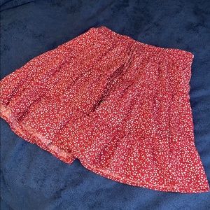 Shein red and white elastic band circle skirt
